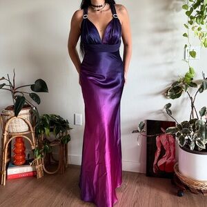 vintage purple ombre whimsygoth evening gown prom dress elegant formal dress